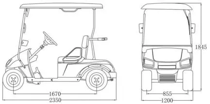 Zhongyi Mini 2 Seats Electric Tourist Golf Cart with for Resort