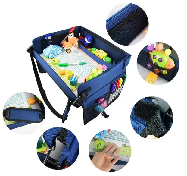 Portable Folding Activity Children Seat Table in Car Travel Kids Play Tray