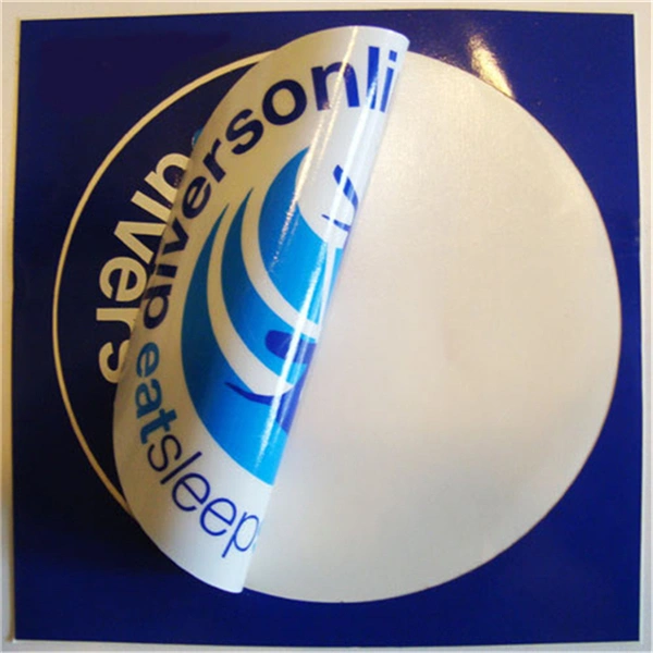 Waterproof Blue and White Double Color Round Shortcut Sticker