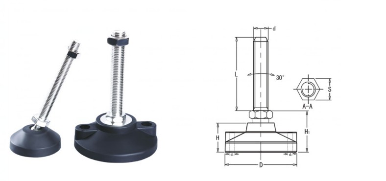 Heavy duty nylon universal adjustable  leveling support feet