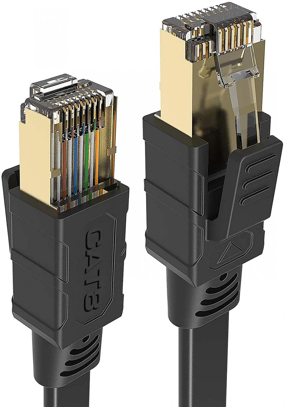 Kabel Ethernet CAT8 Płaski kabel LAN o dużej szybkości