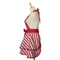 100% cotton black and white striped apron