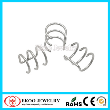 Steel Triple Hoop Cartilage Clip On Ear Cartilage Jewelry