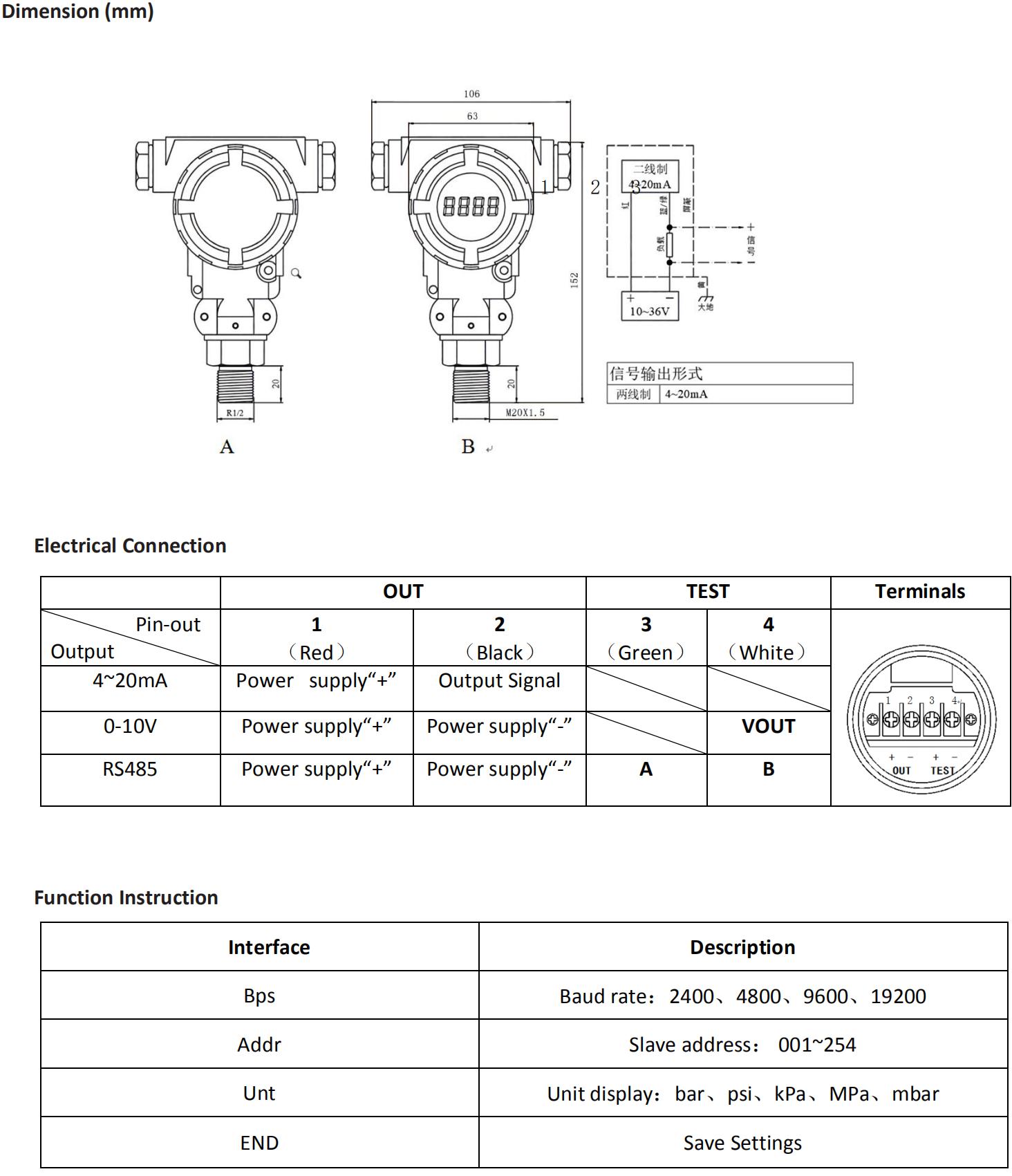 LEFOO LFT6200 RS485 Explosion-proof Digital Pressure Transmitter