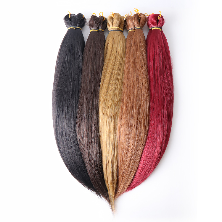 Wholesale Long Synthetic Silky Straight Braiding Hair Bulk Crochet Silky Pony Bone Straight Attachment Synthetic Hair Extensions