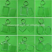 Blank Acrylic keychain , picture insert plastic photo frame key chain
