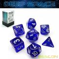 Bescon Super Glow in the Dark Nebula Glitter Polyedrisches Würfelset TIEFER RAUM, Leuchtendes RPG-Würfelset, Leuchtende Neuheit DND-Spielwürfel