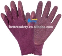 13 Guage Purple Bamboo Lined Coated Purple Latex Work Glove Promotion