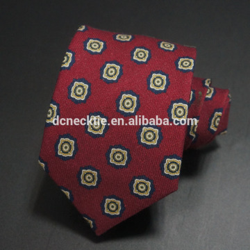 silk wool red printed custom tie