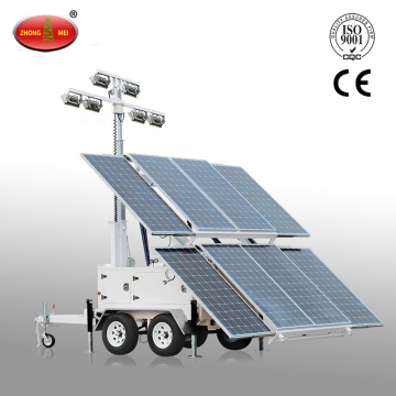 Portable Mobile Solar Powered Mobile Light Tower