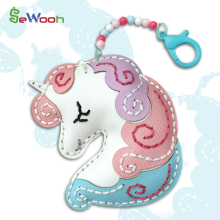 Kids DIY Art Craft PU Leather Artificial Leather Keychain