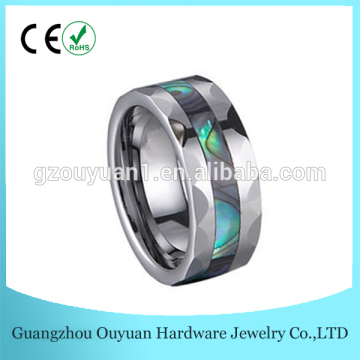 8mm Natural abalone shell inlaid tungsten ring/tungsten carbide ring/unisex shell tungsten ring customized