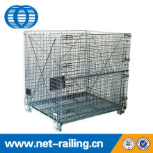 Industrial galvanized foldable roll metal wire mesh storage cage