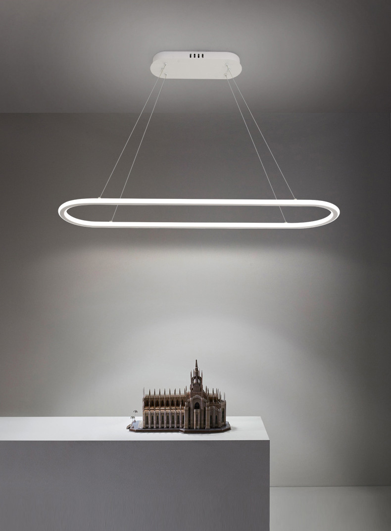 New style chandelier led pendant light creative rectangular dining table hanging lamp