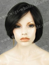 Imstyle Synthetic short natural black lace front wig straight bob lace wig