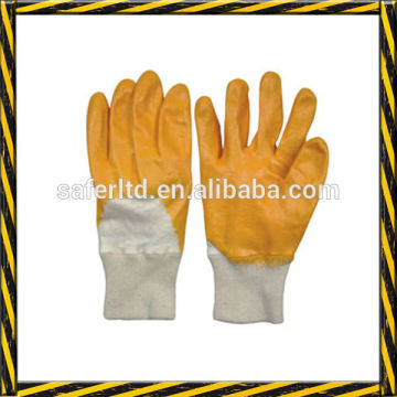 China workplace safety orange nitrile glove