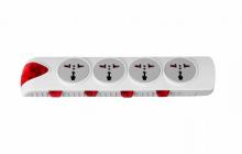 Four outlet extension socket with individual switches