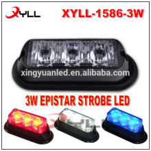 DC10v 30V 3W LED MINI STROBE LIGHT GRILL 3 LED STROBE LIGHT HEAD LED WARNING MINI STROBE LIGHT XINGYUAN
