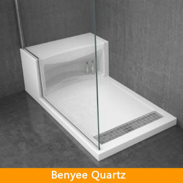 Rectangular white stone resin shower base