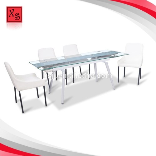 modern furniture extendable kitchen dining table tempered glass furniture