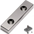 N52 Neodymium Block Magnet с 2 отверстиями