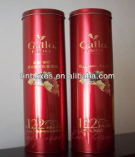 round tin box for wine bottle