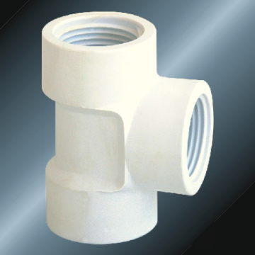 BS4346 Suministro de agua Upvc Tee rosca hembra blanco