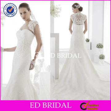 YW152 Lace Mermaid Long Train 2014 Winter Wedding Dresses With Jacket