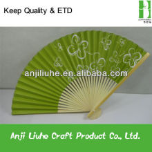 green unique promotion paper bamboo fan,hot promotion item,advertising products
