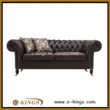 top grain leather sofa with pillows