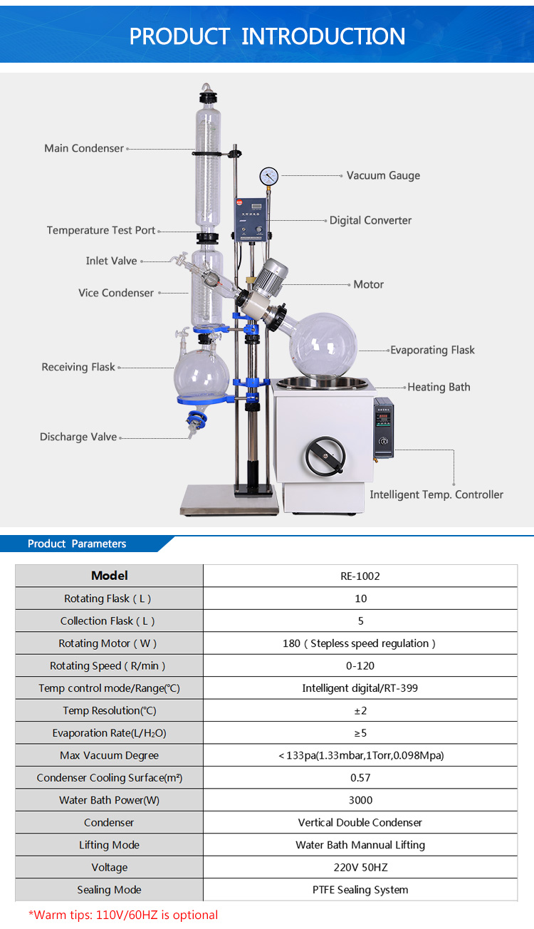 Large Essential Oil Distillation Equipment Rotary Evaporator