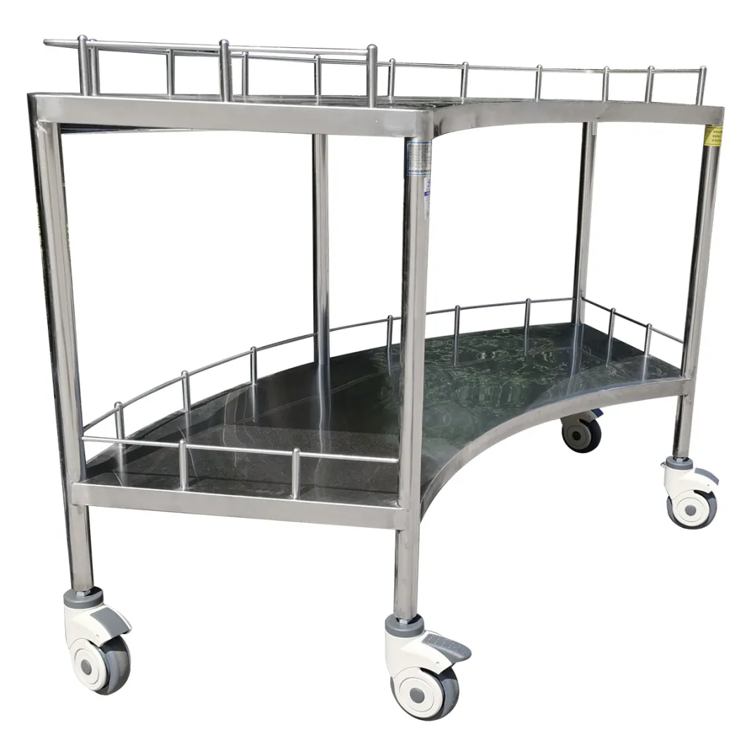 Factory Comfortable Medical Stainless Steel Hospital Instrument Trolley for Sale