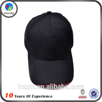 Hot sale 6 panel black cap/black baseball cap
