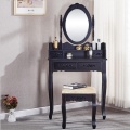 Golden 4 Drawers Dressing Table With Mirror