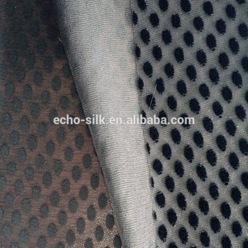 black wave point velvet burn out fabric