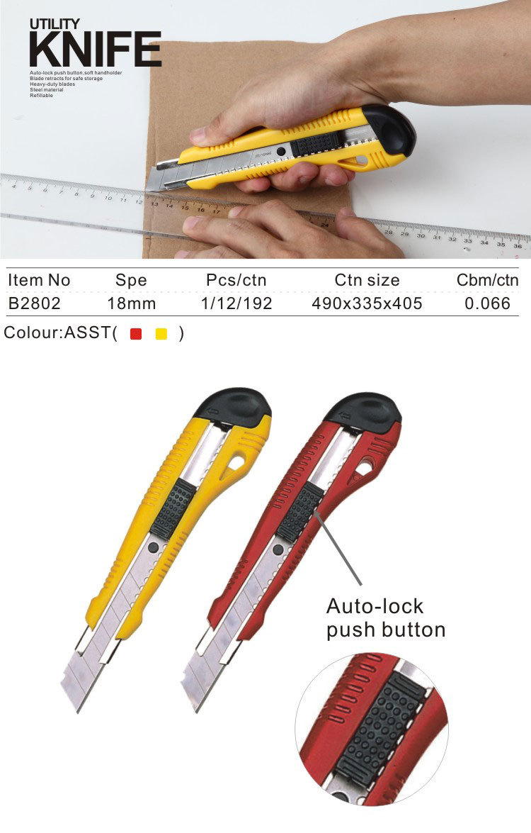 Comix Yellow Red Utility Knife 18mm Utility Cutter Knife