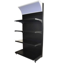 Metal and Wood Single Side Gondola Shelf for Grocery Supermarkets with Light Box