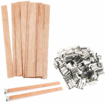 Wood candle wicks with iron stand for candle