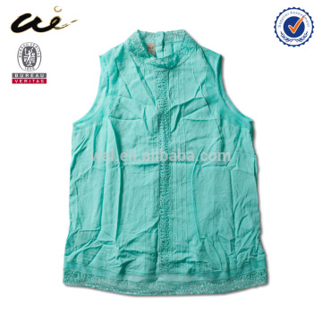 woman causal blouse with lace trim;blouse designs 2015;fashion blouse