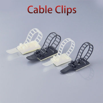 10pcs Cable Clips 21*30 Clamp For Wire Tie Cable Mount Adjustable Cable Tie Fix Holder Clips White Black CL-3 ACT-26