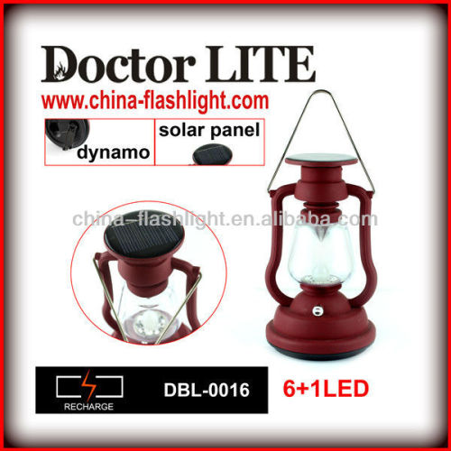 Outdoor Activity Hotselling Red LED solar dynamo flashlight