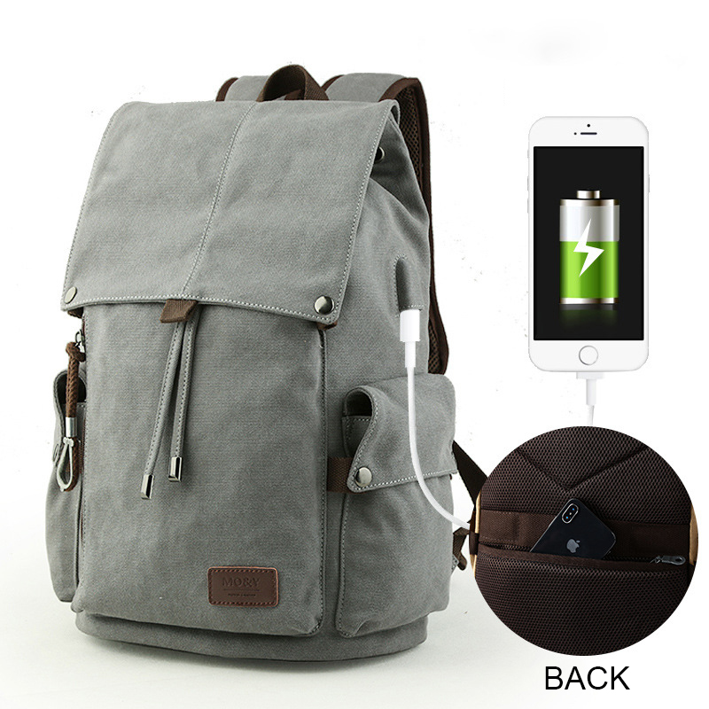 Large leisure outdoor business hiking bags backpacks carry on travel computer vintage canvas backpack