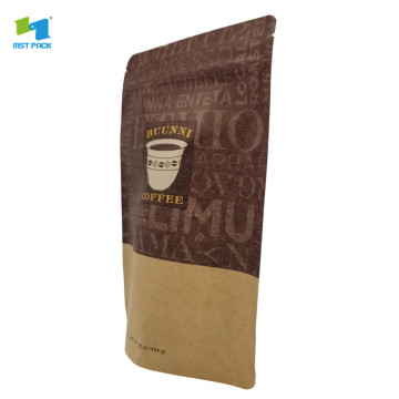 Carta kraft riciclata foglio di alluminio stand up coffee bag