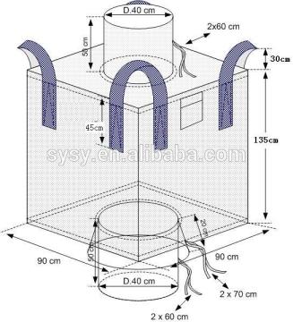 UN feature safety factor 5:1 PP buffle container bag, big bag,bulk bag