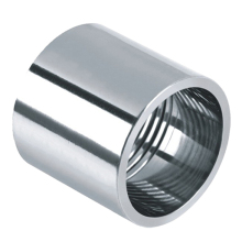 Polished stainless steel thread nipple pipe fitting