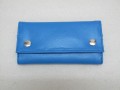 Nuova pochette per tabacco da fumo in vera pelle blu in pvc