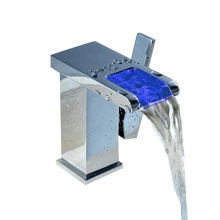 KEDAH LED Light Bathroom Sink Faucet - 3 Colors Changing Waterfall Basin Tap