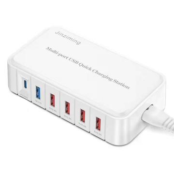 6 Port Multi Portable Desktop USB Charger Station