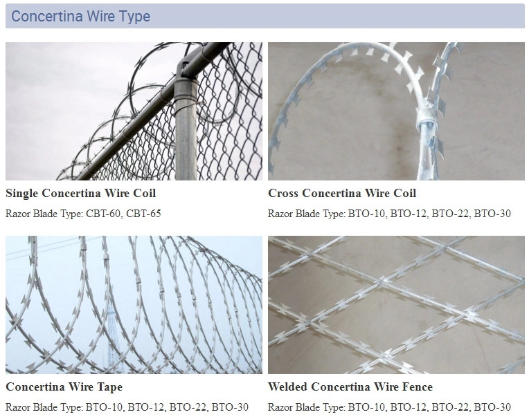 Africa Fencing Wire / Security Fencing Razor Wire / Concertina Razor Blade Wire