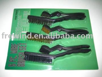 brush set 6pcs of plastiac handle brush 9" and 7"